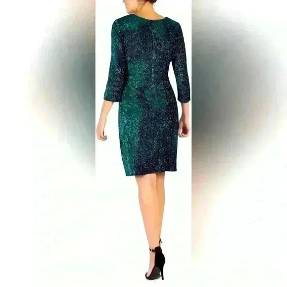 Trixxi Clothing Company sparkly hunter green mini dress - Picture 1 of 5